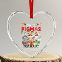 Funny Merry Pigmas Heart Crystal Glass Ornament Christmas Pigs Farm Gift - Wonder Print Shop