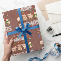 Funny Merry Pigmas Wrapping Paper Roll Christmas Pig Ugly Sweater Gift - Wonder Print Shop
