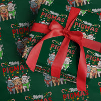 Funny Merry Pigmas Wrapping Paper Roll Christmas Pigs Farm Gift - Wonder Print Shop