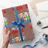 Funny Merry Pigmas Wrapping Paper Roll Christmas Pigs Farm Gift - Wonder Print Shop
