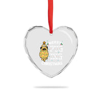 Funny Merry Pugging Xmas Dog Pugmas Pug Heart Crystal Glass Ornament - Wonder Print Shop