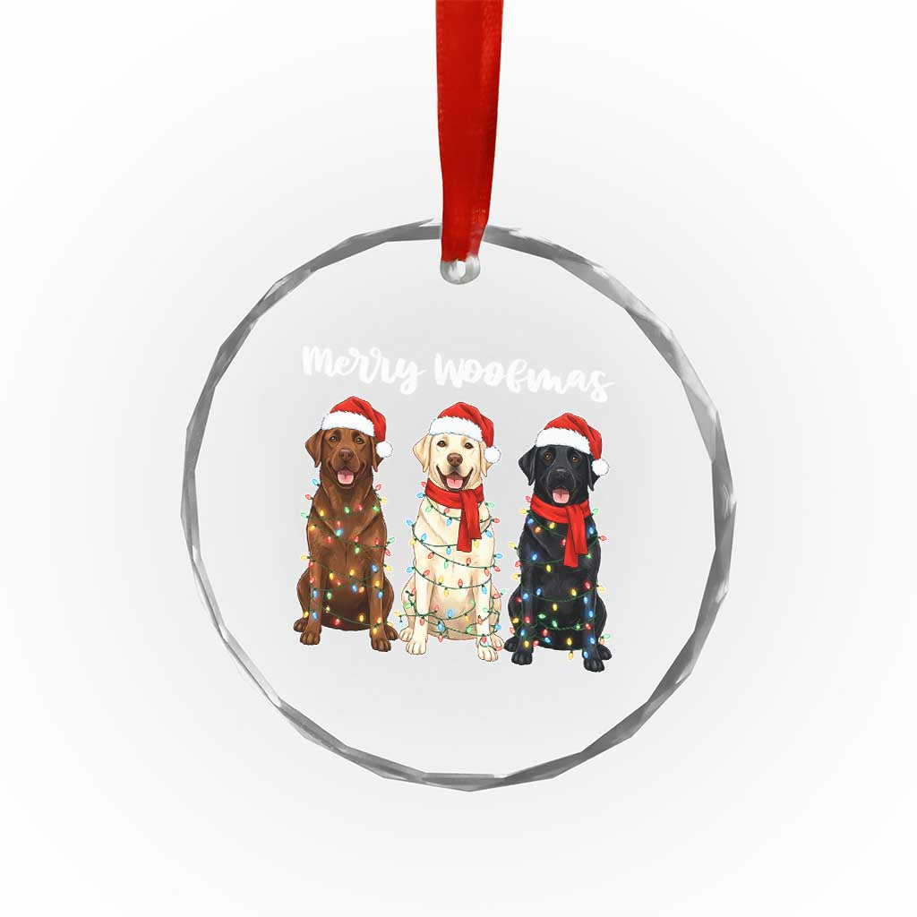 Funny Merry Woofmas Crystal Glass Ornament Labrador Funny Christmas Dog Lover Gift - Wonder Print Shop