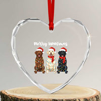 Funny Merry Woofmas Heart Crystal Glass Ornament Labrador Funny Christmas Dog Lover Gift - Wonder Print Shop