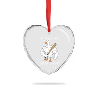 Funny Mess With The Honk You Get The Bonk Heart Crystal Glass Ornament Muscle Silly Goose - Wonder Print Shop