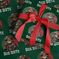 Funny Mexican Christmas 67 Wrapping Paper Roll Seis Siete Santa In Mexico - Wonder Print Shop