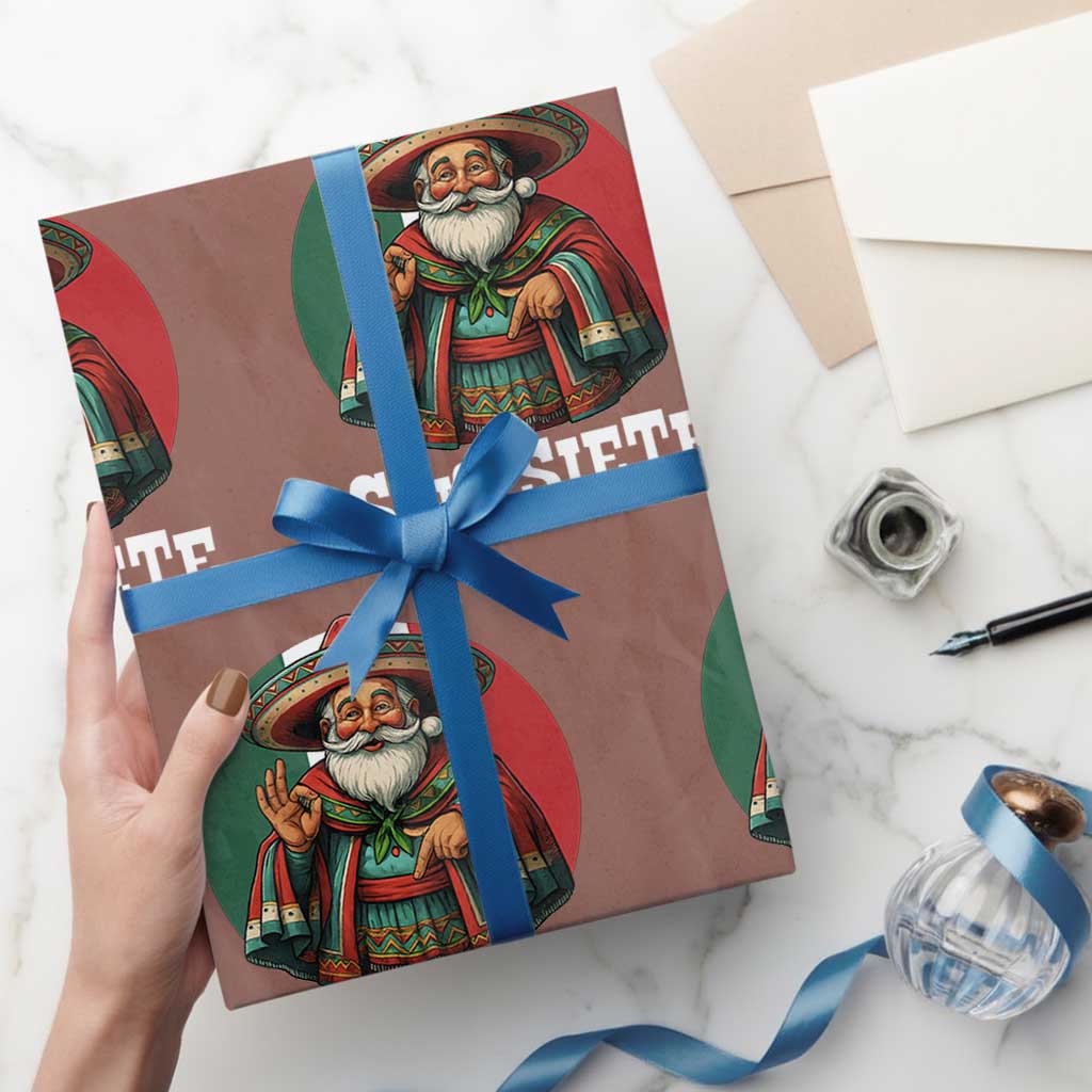 Funny Mexican Christmas 67 Wrapping Paper Roll Seis Siete Santa In Mexico - Wonder Print Shop