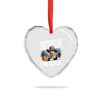 Funny Mexican Cowboy Heart Crystal Glass Ornament Now I'm Back Retro Vintage Desert - Wonder Print Shop