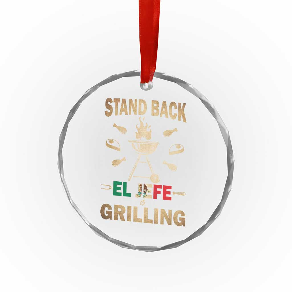Funny Mexican Dad Crystal Glass Ornament El Jefe Grilling Stand Back Fathers Day - Wonder Print Shop