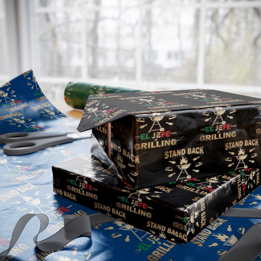 Funny Mexican Dad Wrapping Paper Roll El Jefe Grilling Stand Back Fathers Day - Wonder Print Shop
