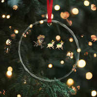 Funny Mexican Fiesta Gift Crystal Glass Ornament Chupacabra Chasing Taco Goat