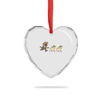 Funny Mexican Fiesta Gift Heart Crystal Glass Ornament Chupacabra Chasing Taco Goat