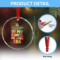 Funny Mexican Fiesta Party Crystal Glass Ornament In My Cinco De Mayo Era