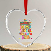 Funny Mexican Fiesta Party Heart Crystal Glass Ornament In My Cinco De Mayo Era