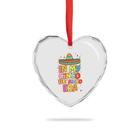 Funny Mexican Fiesta Party Heart Crystal Glass Ornament In My Cinco De Mayo Era