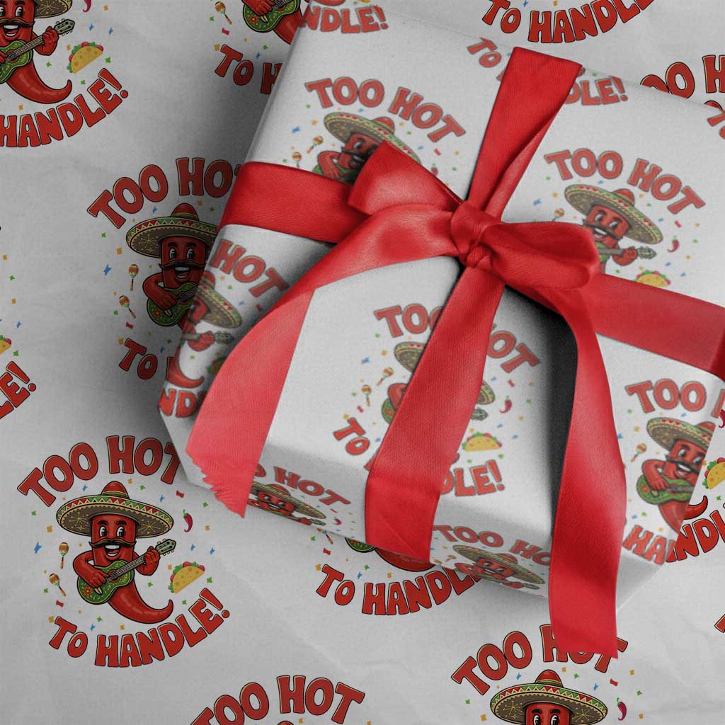 Funny Mexican Jalapeno Wrapping Paper Roll Too Hot To Handle Cinco De Mayo Party