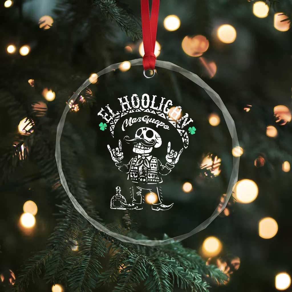 Funny Mexican Mariachi Skeleton Crystal Glass Ornament El Hooligan Mas Guapo Very Handsome TS02