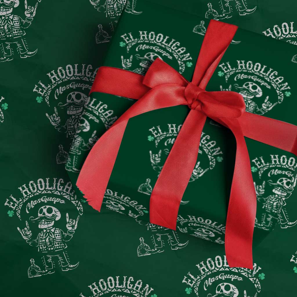 Funny Mexican Mariachi Skeleton Wrapping Paper Roll El Hooligan Mas Guapo Very Handsome - Wonder Print Shop