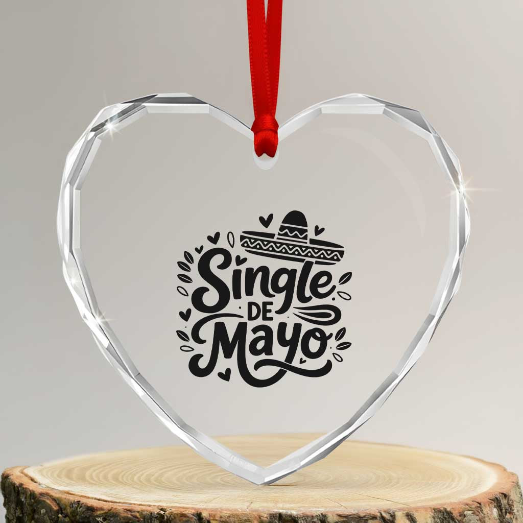 Funny Mexican Party Gift Heart Crystal Glass Ornament Single De Mayo Squad