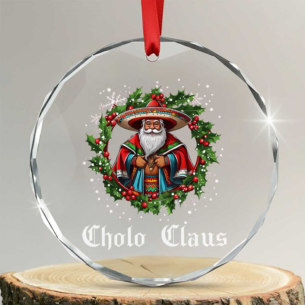 Funny Mexican Santa Crystal Glass Ornament Cholo Claus Christmas in Mexico TS02