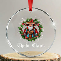 Funny Mexican Santa Crystal Glass Ornament Cholo Claus Christmas in Mexico TS02