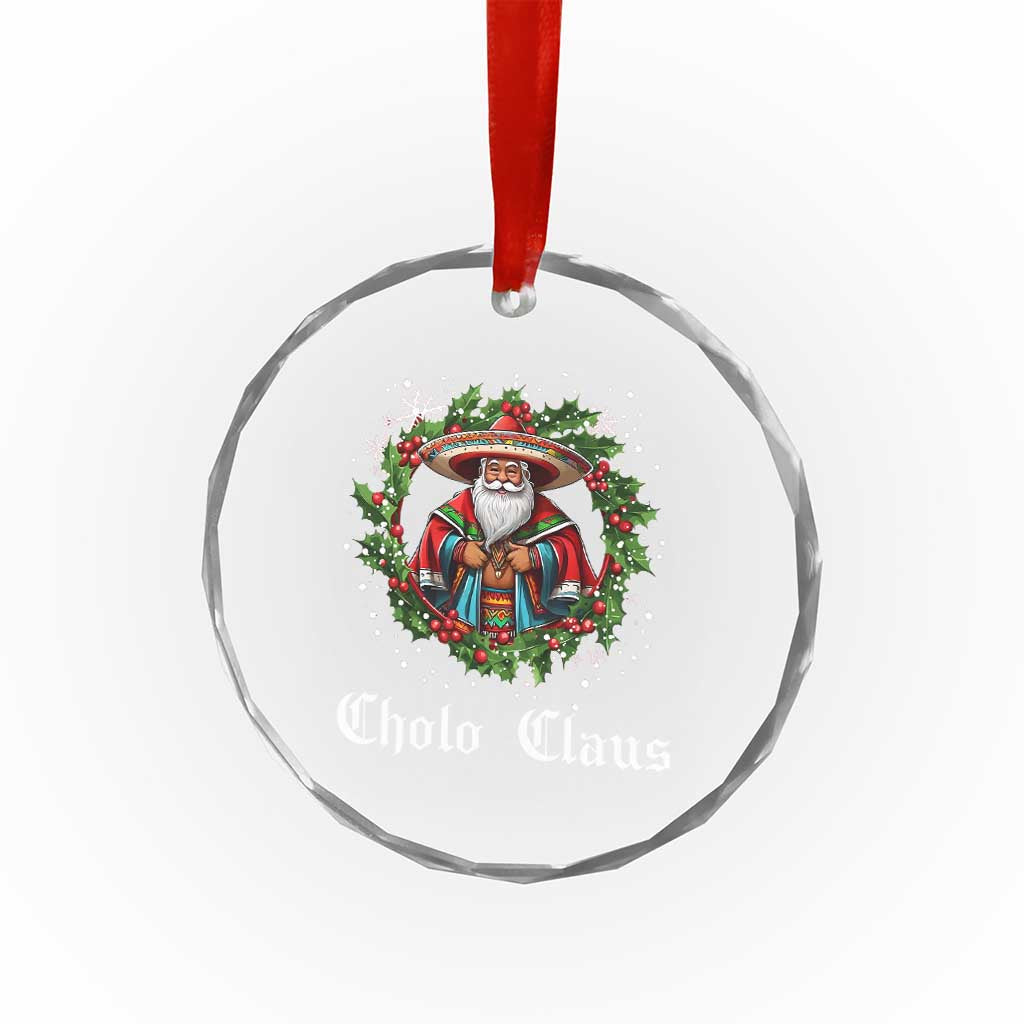 Funny Mexican Santa Crystal Glass Ornament Cholo Claus Christmas in Mexico TS02