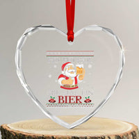 Funny Mexican Santa Drinking Heart Crystal Glass Ornament Ho Ho Hol Mir Mal Ein Bier Hold Me A Beer Xmas Party - Wonder Print Shop