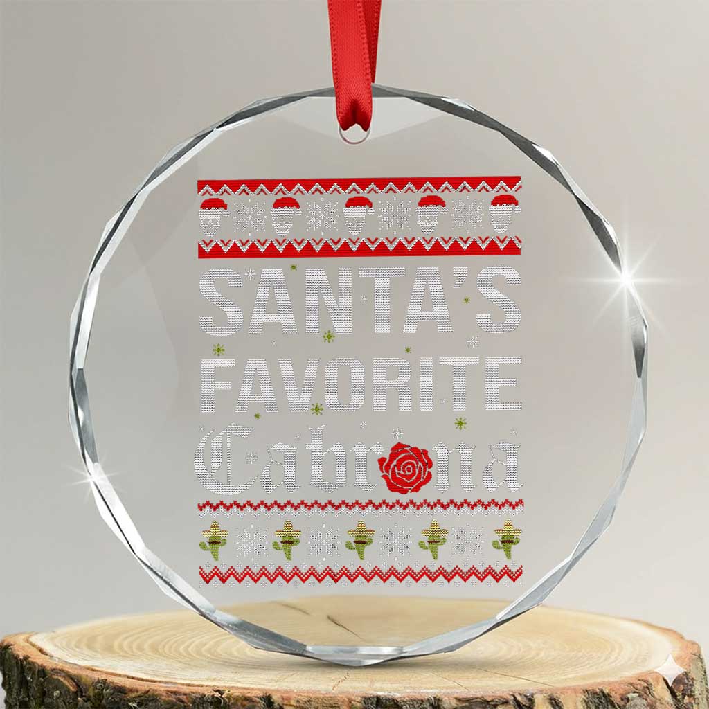 Funny Mexican Ugly Xmas Crystal Glass Ornament Santa's Favorite Cabrona Xmas Party Gift - Wonder Print Shop