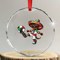 Funny Mexican Xolo Dog Playing Soccer Crystal Glass Ornament Football Fan Gift