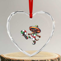 Funny Mexican Xolo Dog Playing Soccer Heart Crystal Glass Ornament Football Fan Gift