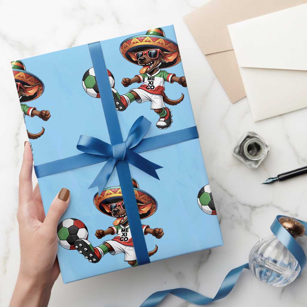 Funny Mexican Xolo Dog Playing Soccer Wrapping Paper Roll Football Fan Gift