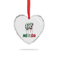 Funny Mexico Soccer 67 Meme Heart Crystal Glass Ornament Chicano Soccer Lovers