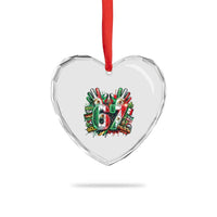 Funny Mexico Soccer Heart Crystal Glass Ornament Six Seven Meme Trending Gift
