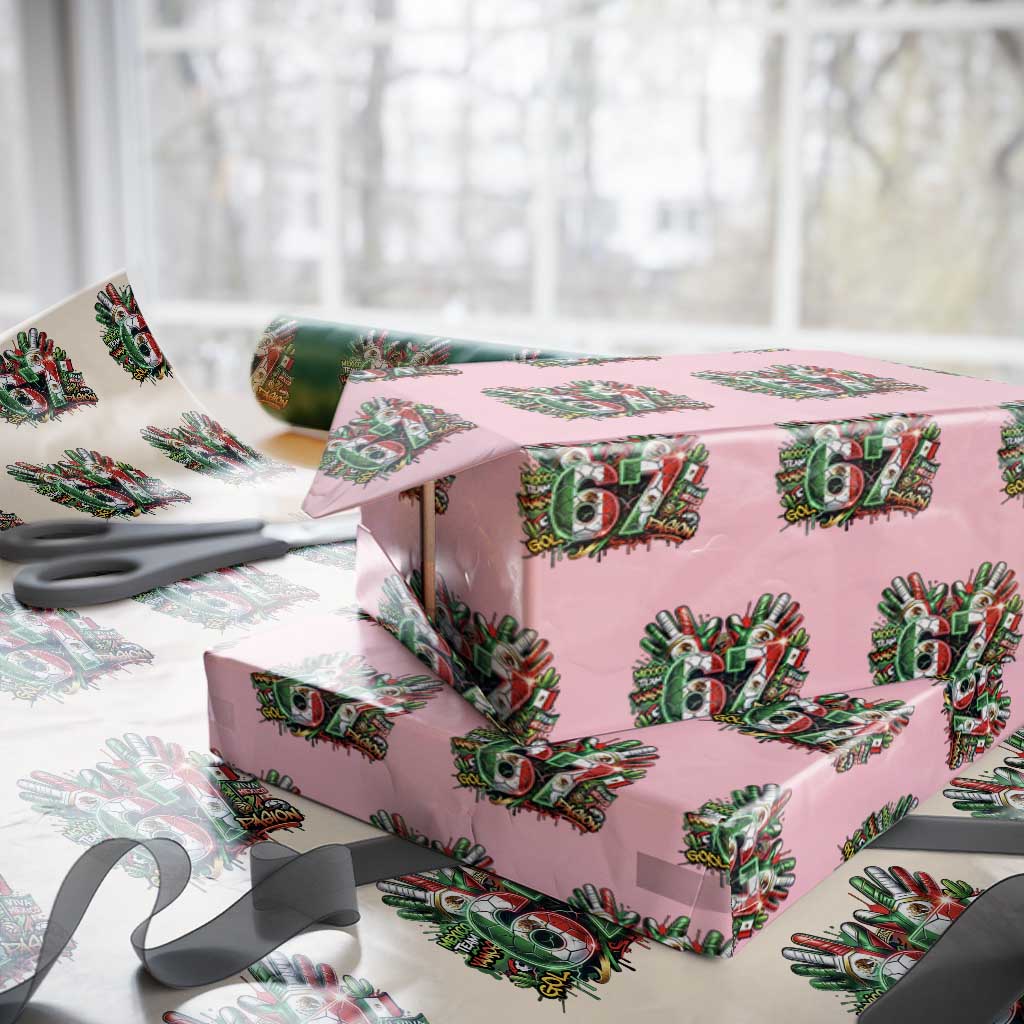 Funny Mexico Soccer Wrapping Paper Roll Six Seven Meme Trending Gift