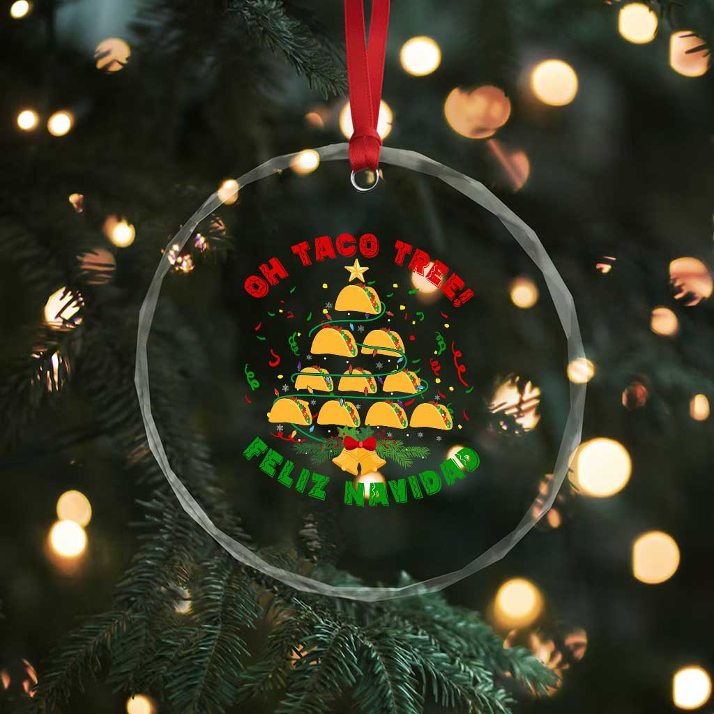 Funny Mexico Xmas Crystal Glass Ornament Oh Taco Tree Tacos Lover TS09