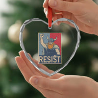 Funny Minneapolis Viking Resist Abolish Ice Protest Heart Crystal Glass Ornament