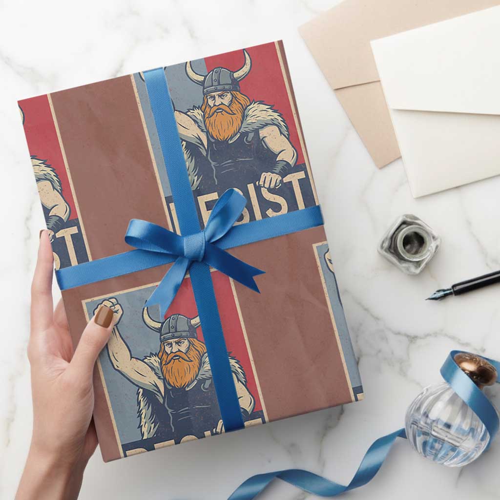 Funny Minneapolis Viking Resist Abolish Ice Protest Wrapping Paper Roll