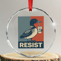 Funny Minnesota Common Loon Crystal Glass Ornament No Ice Please