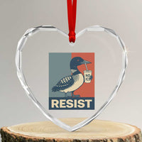 Funny Minnesota Common Loon Heart Crystal Glass Ornament No Ice Please