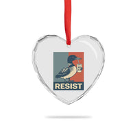 Funny Minnesota Common Loon Heart Crystal Glass Ornament No Ice Please