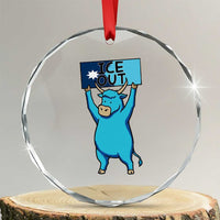 Funny Minnesota Folklore Babe The Blue Ox Crystal Glass Ornament Ice Out