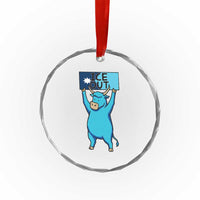 Funny Minnesota Folklore Babe The Blue Ox Crystal Glass Ornament Ice Out