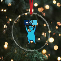 Funny Minnesota Folklore Babe The Blue Ox Crystal Glass Ornament Ice Out