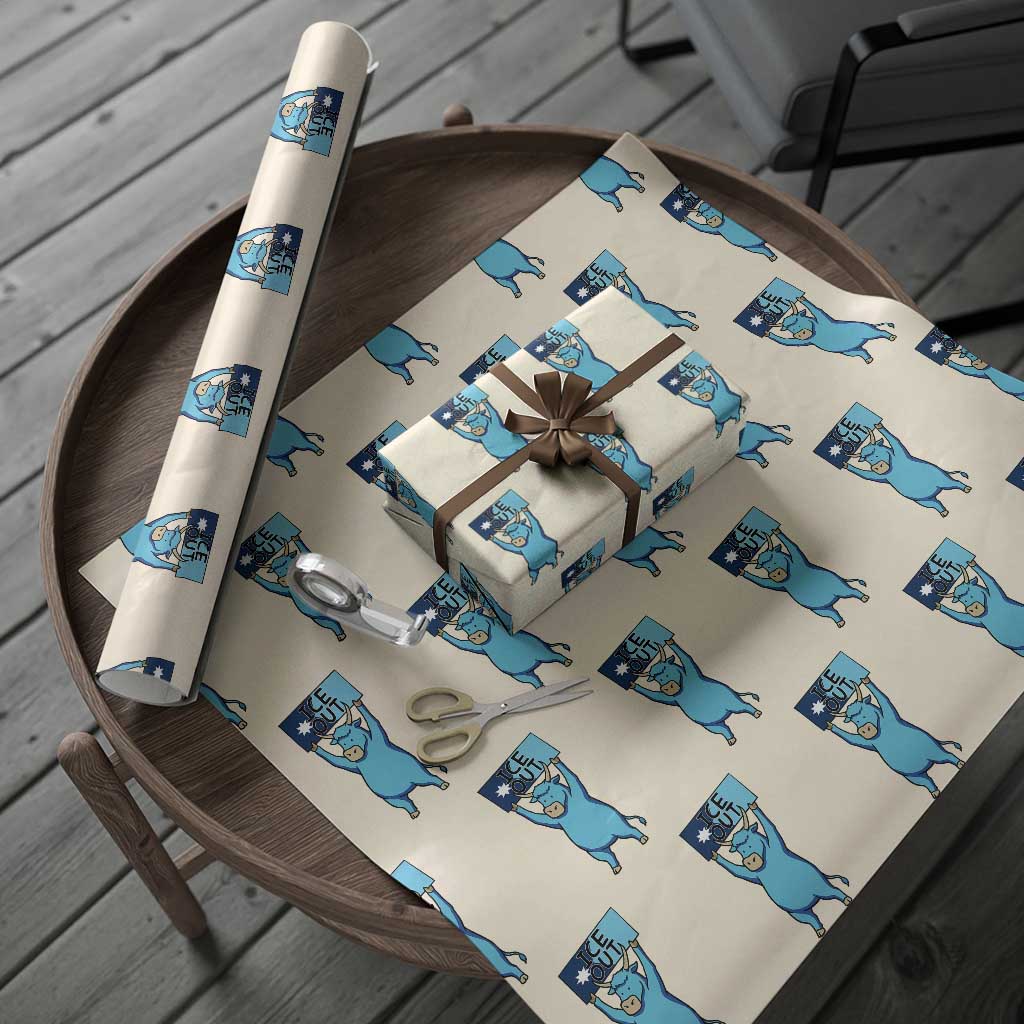 Funny Minnesota Folklore Babe The Blue Ox Wrapping Paper Roll Ice Out