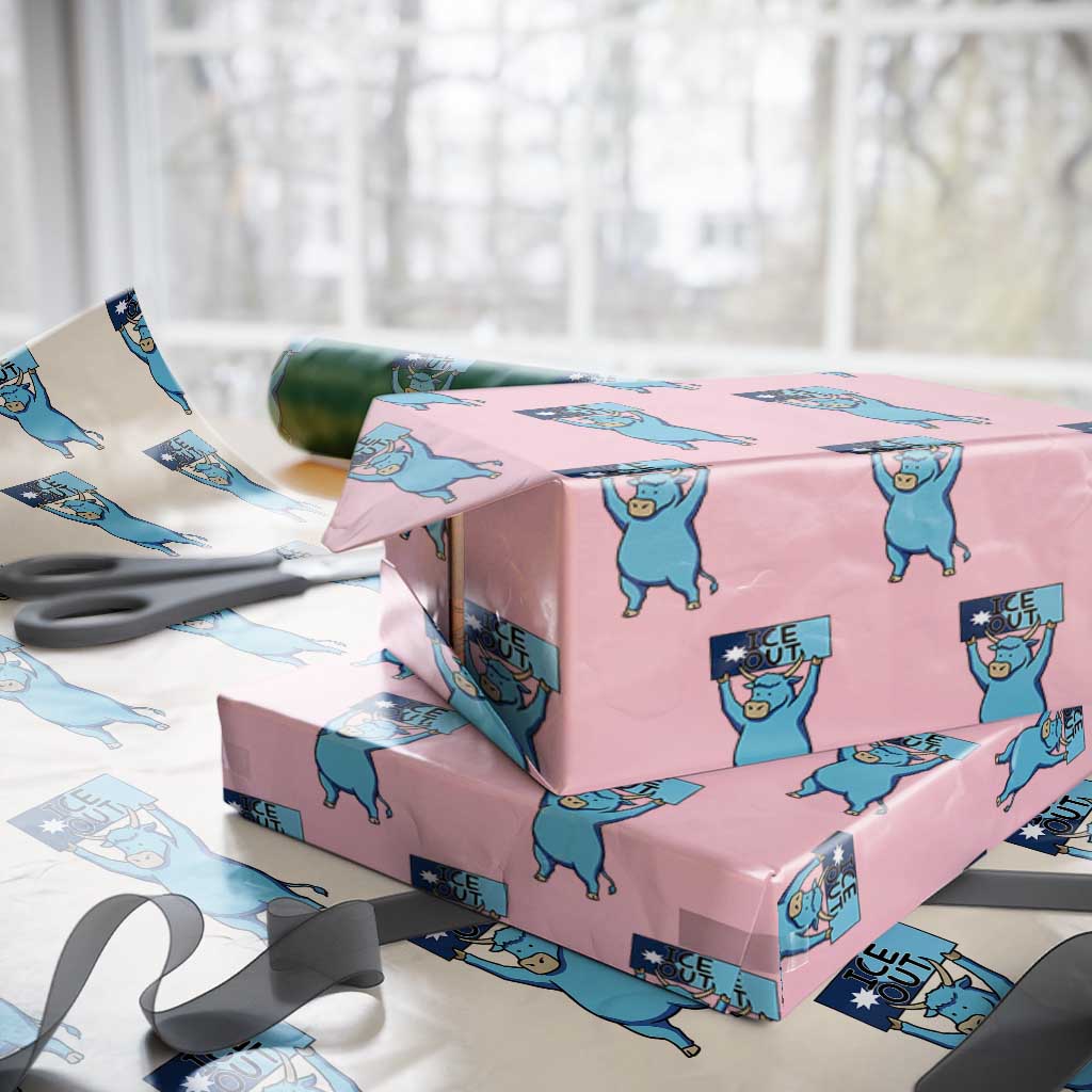 Funny Minnesota Folklore Babe The Blue Ox Wrapping Paper Roll Ice Out