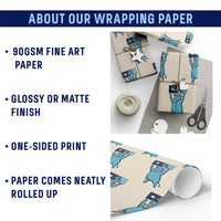 Funny Minnesota Folklore Babe The Blue Ox Wrapping Paper Roll Ice Out