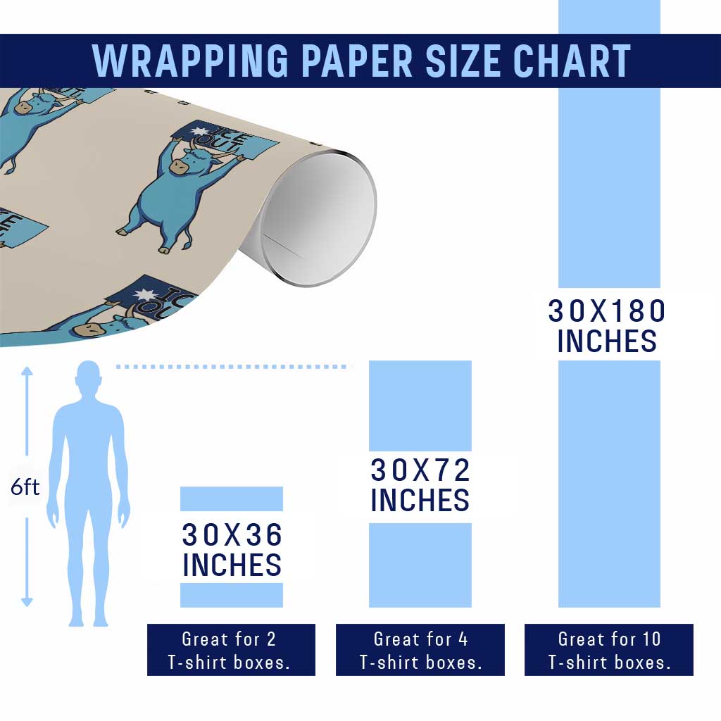 Funny Minnesota Folklore Babe The Blue Ox Wrapping Paper Roll Ice Out