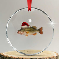 Funny Misspelled Fish Christmas Meme Crystal Glass Ornament TS14