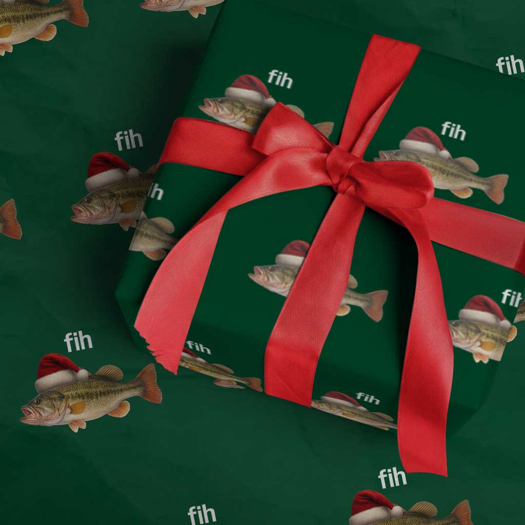 Funny Misspelled Fish Xmas Meme Wrapping Paper Roll - Wonder Print Shop