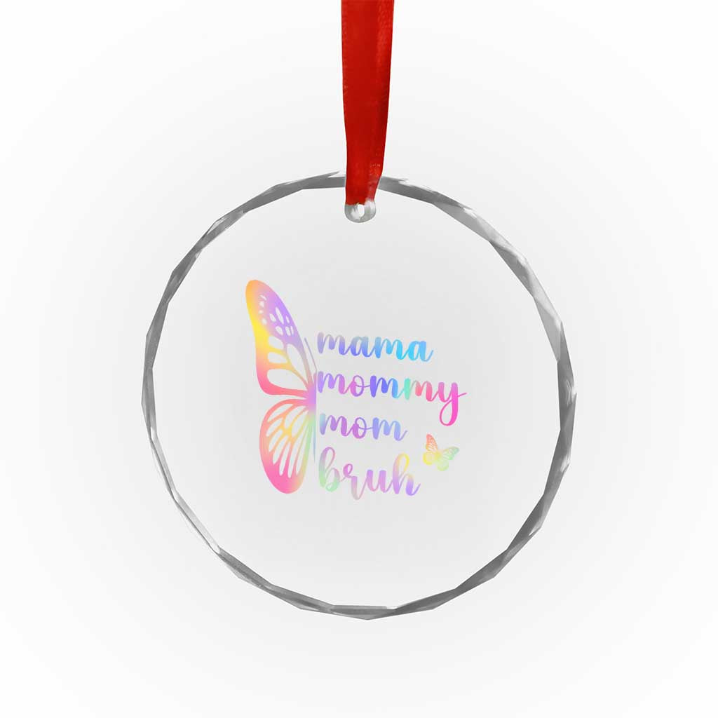 Funny Mom Saying Gift Crystal Glass Ornament Mama Mommy Mom Bruh