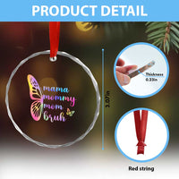Funny Mom Saying Gift Crystal Glass Ornament Mama Mommy Mom Bruh
